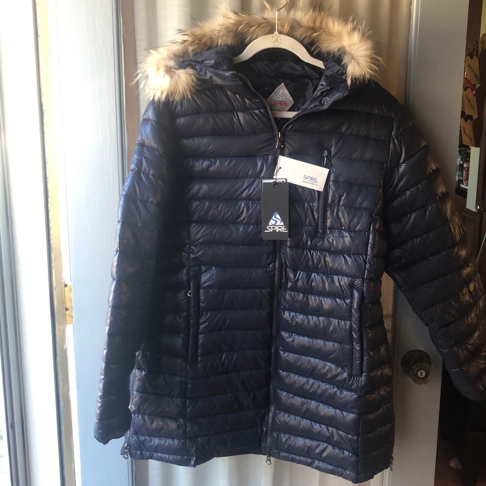 Spire By Galaxy Women's Puffer Jacket - Navy XL